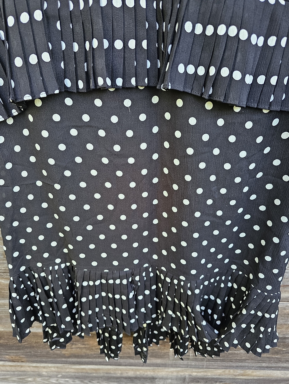 Lulus Black Polka Dot Ruffle Midi Dress  Halter Neck, Feminine & Flowy Size S - Picture 5 of 5